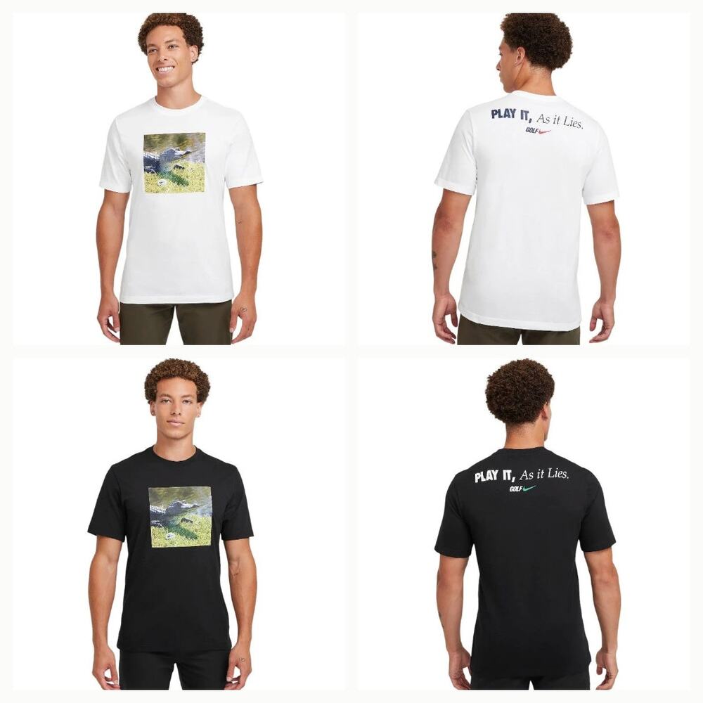 Nike Golf *BUNDLE OF 2* "Play It As It Lies" Alligator T-Shirt HJ0657-573 Size L